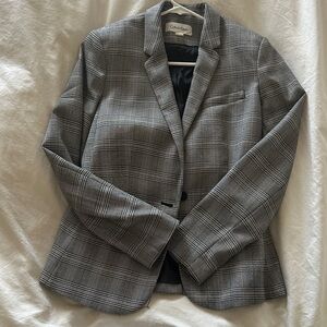 Calvin Klein Checkered Blazer in Gray